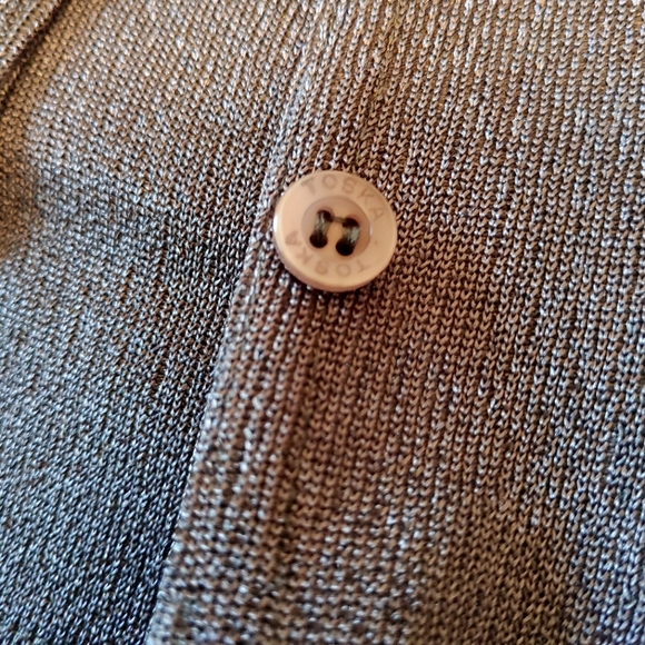 Whisper Y2k slate grey stretchy button down cardigan & cropped tank set. Size L - Picture 9 of 14